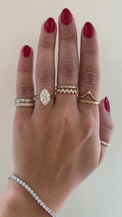 caption: Shown with 2.2ct marquise in 14k yellow gold 