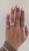 caption:Shown with 3.14ct emerald cut diamond in platinum