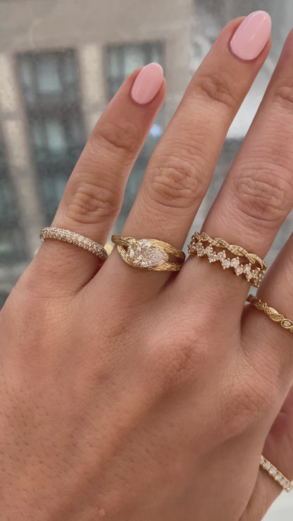 caption:Shown with 1ct pear in 14k yellow gold