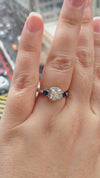 caption:Shown with cushion cut diamond in platinum