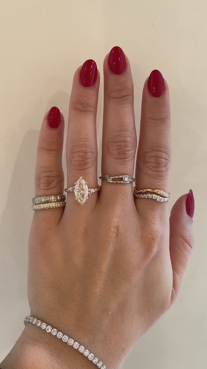 caption:Shown with 2ct marquise in 18k yellow gold 