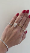 caption:Shown with 4ct marquise diamond in 14k yellow gold