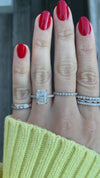 caption:Shown with 3ct radiant diamond in platinum