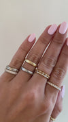 caption:Shown in 14k yellow gold & platinum