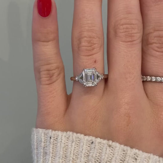 caption:Shown with a 2ct emerald cut diamond
