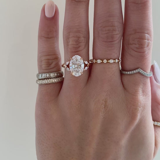 caption:Shown with 3.5ct oval in 14k rose gold