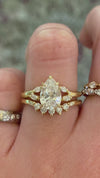 caption:Stacked with Adamaris engagement ring in 14k yellow gold