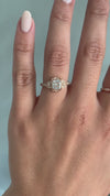 caption:Shown with 1ct cushion cut set in rose gold setting