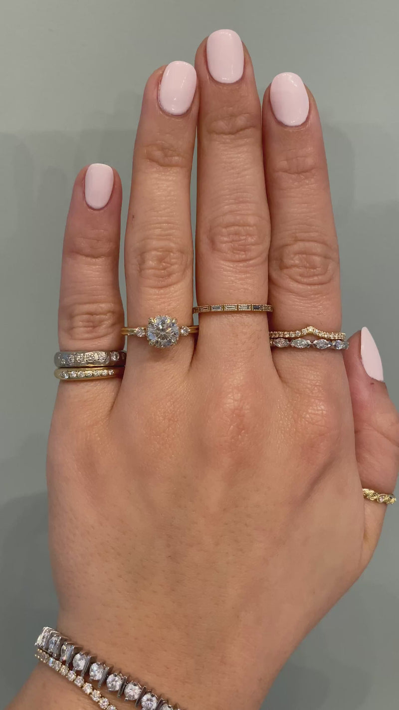 caption:Shown with 1.25ct round diamond in 14k yellow gold