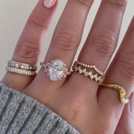 caption:Shown with 2ct oval in 14k rose gold 