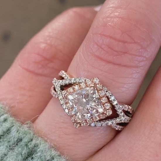 caption:Shown with princess cut diamond