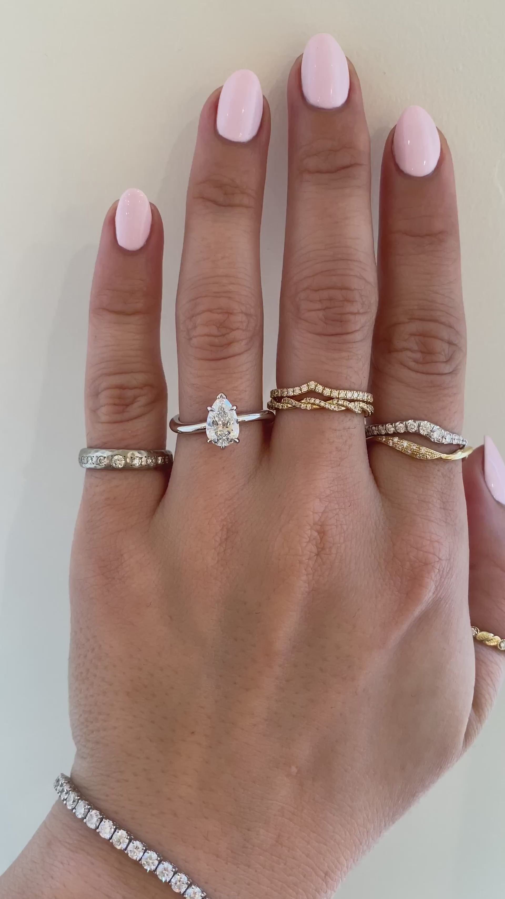 caption:Shown with 1ct pear diamond in white gold 