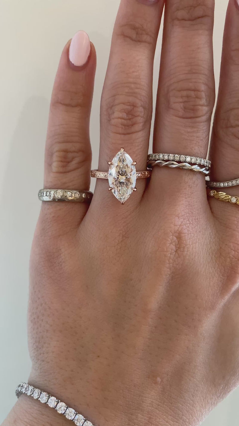 caption:Shown with 3.5ct marquise diamond in 14k rose gold
