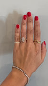 caption:Shown with 2.5ct oval diamond in 14k yellow gold