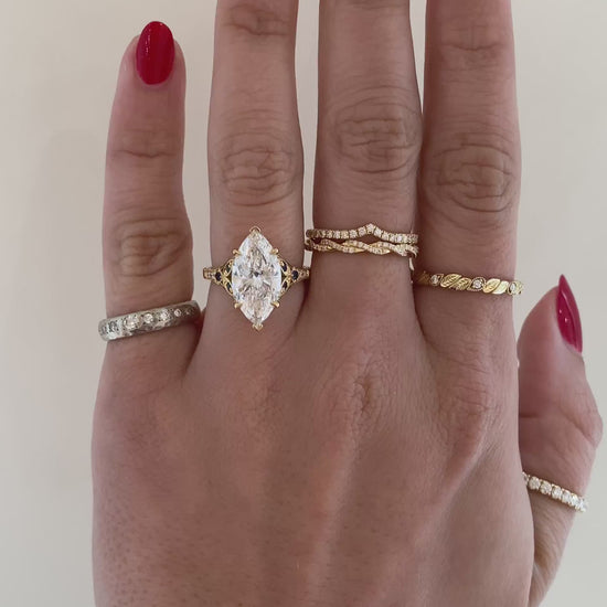 caption:Shown with 3.5ct marquise in 14k yellow gold