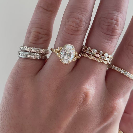 caption:Shown with 1.7ct oval in 14k yellow gold 