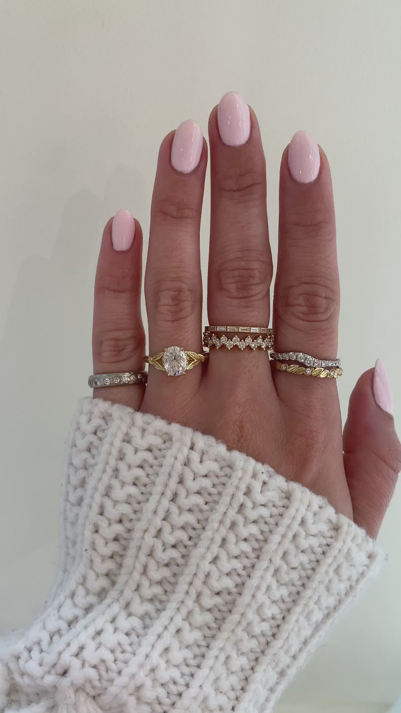 caption:Customized with 1.5ct oval moissanite in 14k yellow gold