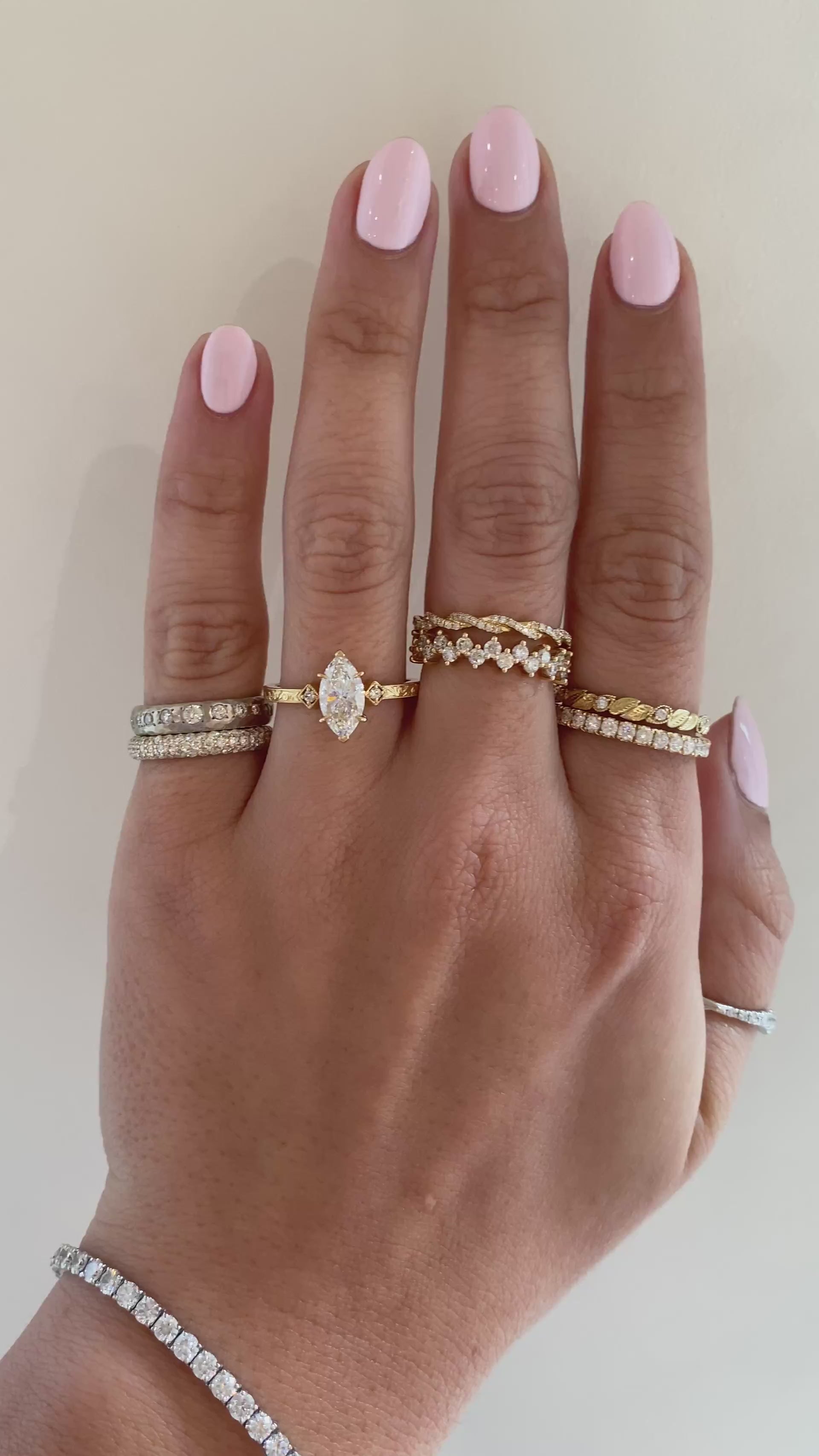 caption:Shown with 1.04ct marquise diamond in 18k yellow gold