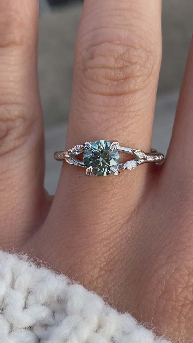 caption:Shown with 0.95ct Montana sapphire in platinum