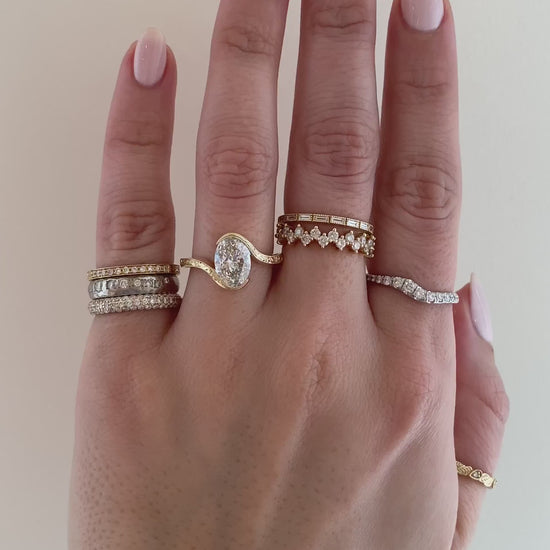 caption:Shown with a 1.7ct oval in 14k yellow gold