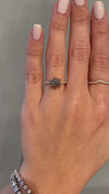caption:Shown with 1.68ct hexagon salt & pepper diamond in 14k yellow gold