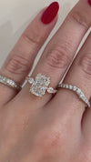 caption:Shown with 3ct radiant cut diamond in 14k rose gold