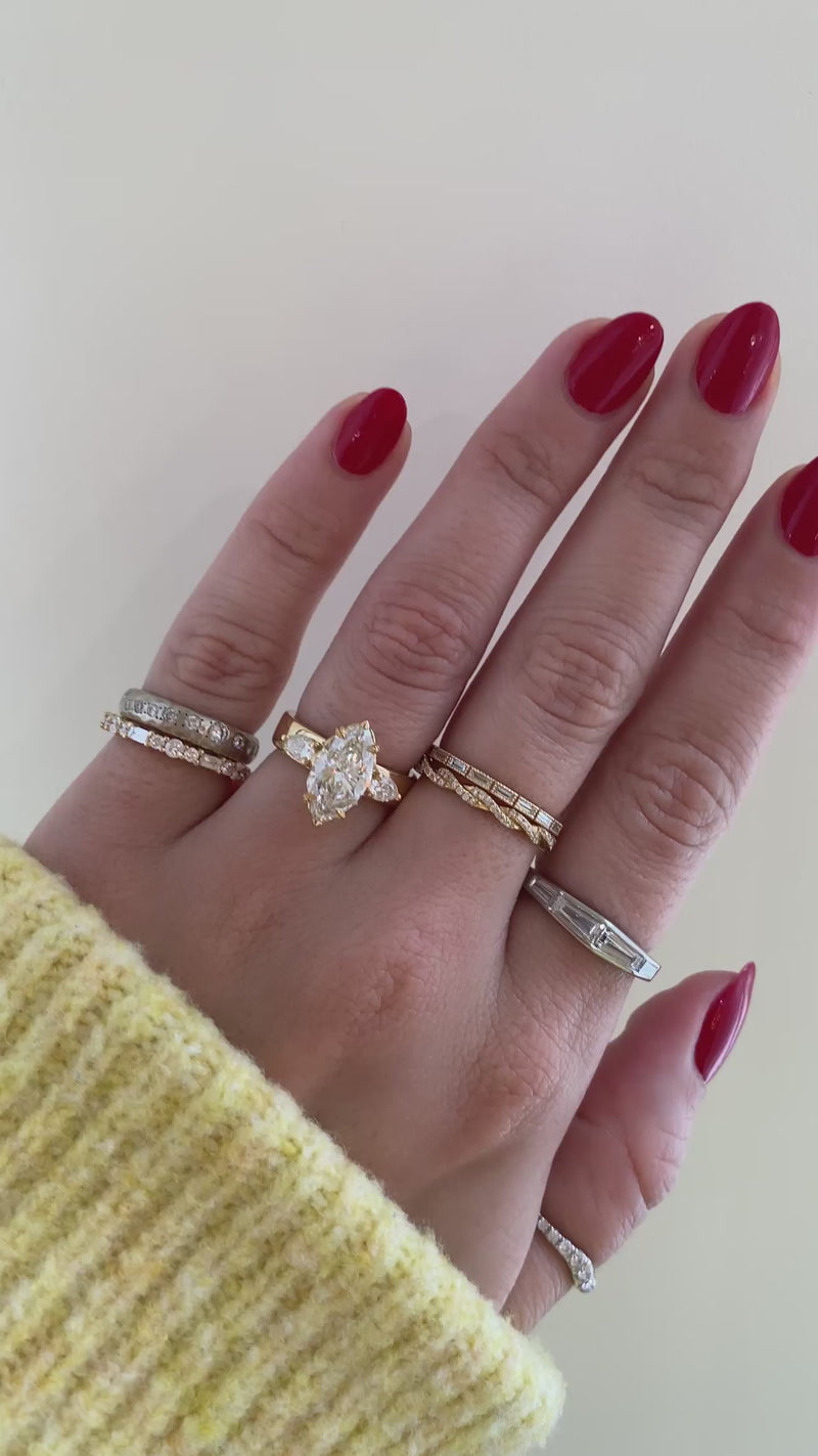 caption:Shown with 2.5ct marquise in 14k yellow gold