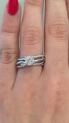 caption:Stacked with Selene wedding band in platinum