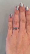 caption:Shown with 0.95ct round grey diamond in 14k rose gold with black rhodium plating