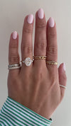 caption:Shown with 3ct oval diamond in 14k yellow gold