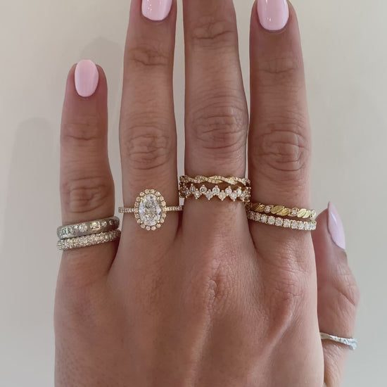 caption:Shown with 1.3ct oval diamond in 14k yellow gold 