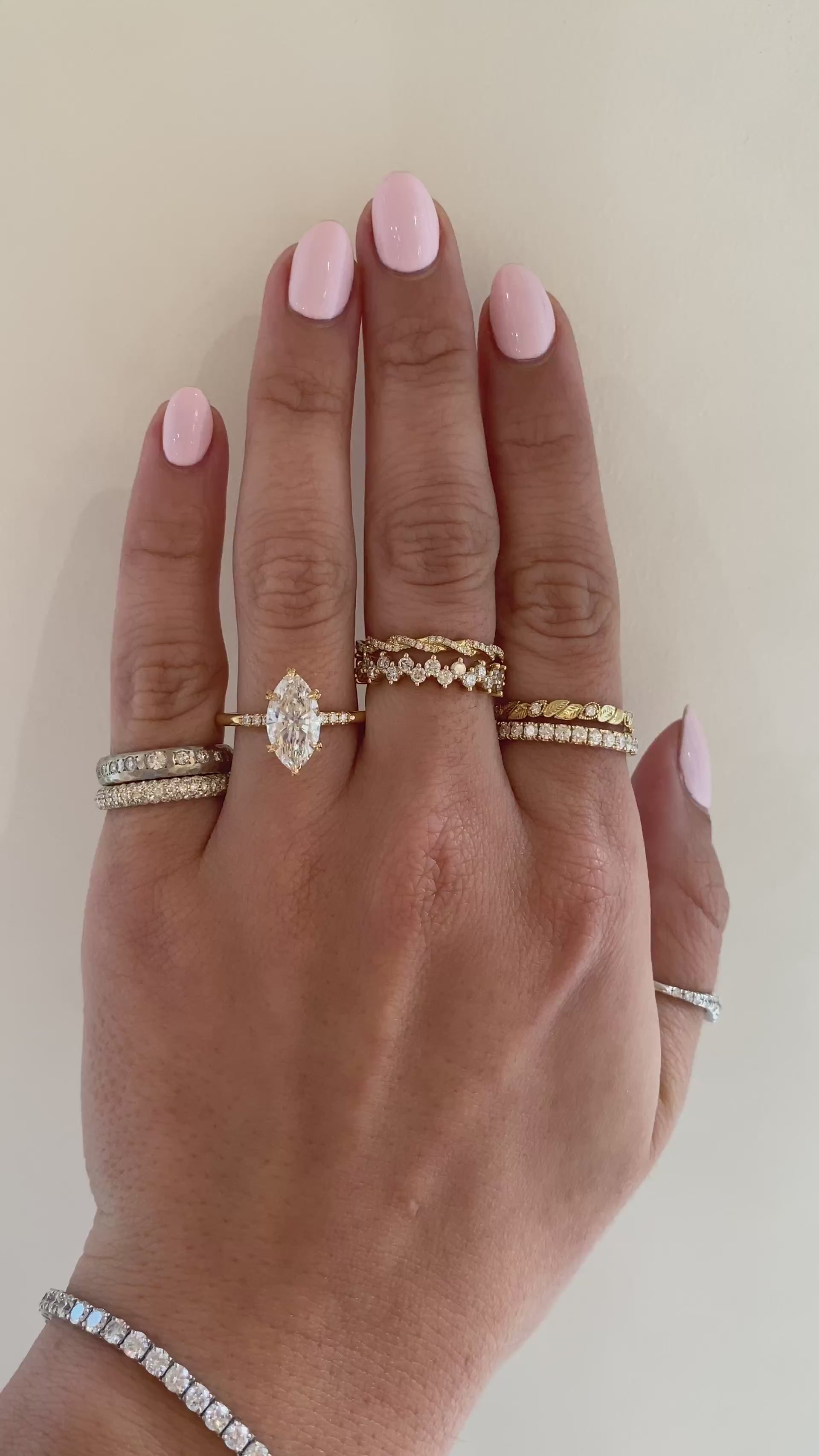 caption:Shown with 2ct marquise diamond in 18k yellow gold