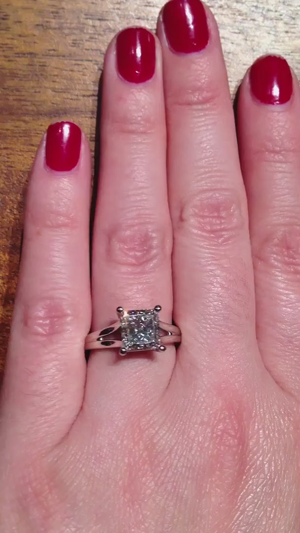Lisa: Split Band Princess Cut Diamond Ring | Ken & Dana Design
