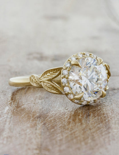 Yellow Gold Halo Engagement Ring