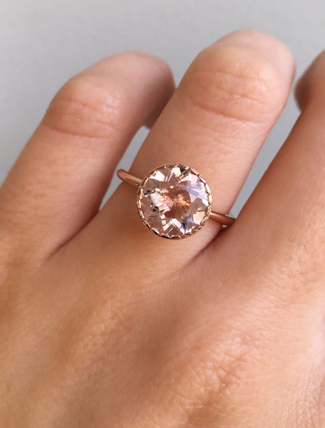 Natural Peach Morganite Engagement Ring - Ring Showcase