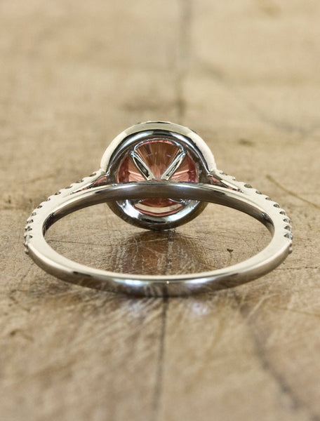 Tourmaline Halo Engagement Ring