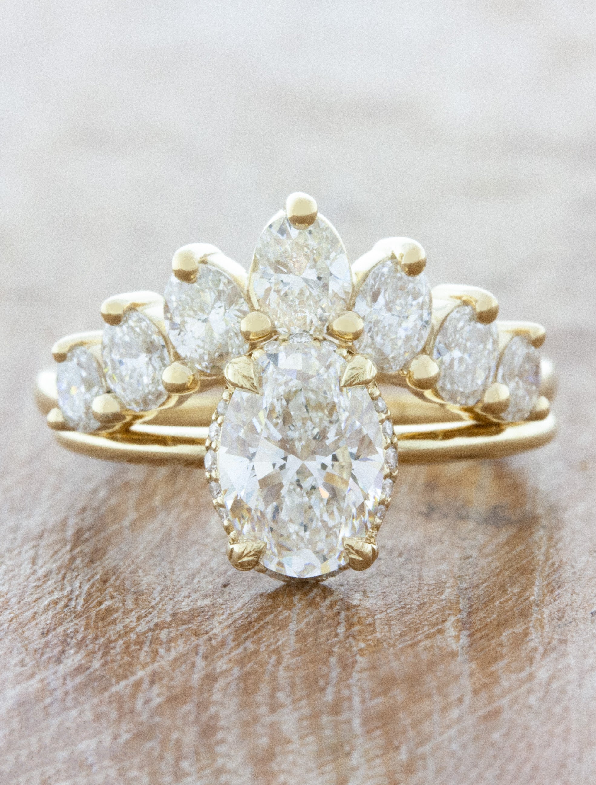Anastasia: Curved Oval Diamond Wedding Band | Ken & Dana Design