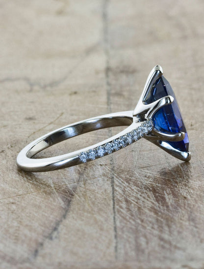 Marquis Sapphire Solitaire Engagement Ring
