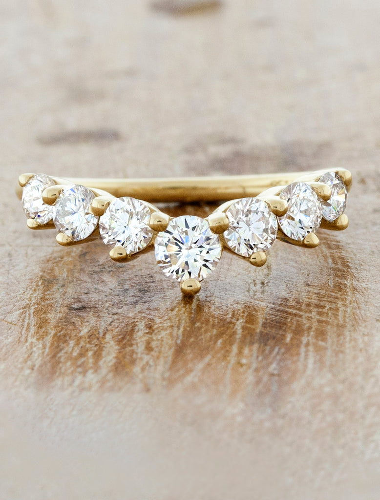 caption:Antoinette-Large wedding band in 14k yellow gold