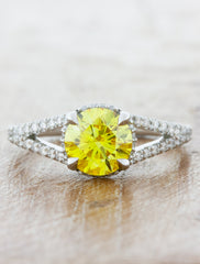 caption:customized with fancy yellow center stone