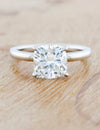 caption:Shown with 2ct cushion cut diamond in platinum