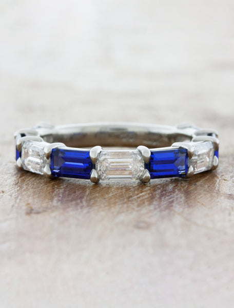 Caption:customized with blue sapphires