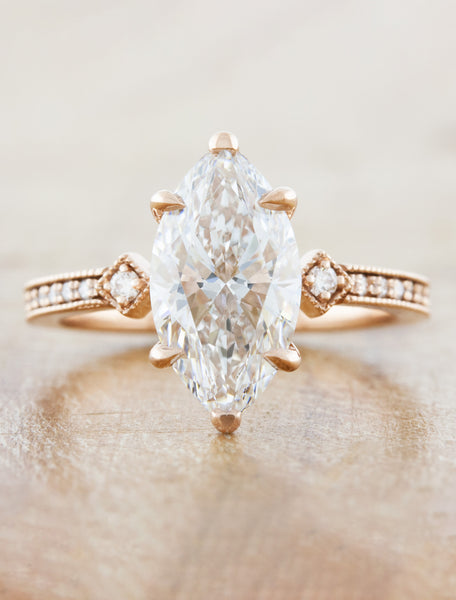 caption:2.25ct marquise diamond in 14k rose gold