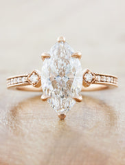 caption:2.25ct marquise diamond in 14k rose gold