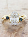 caption:Shown with 2.50ct oval diamond in 14k yellow gold