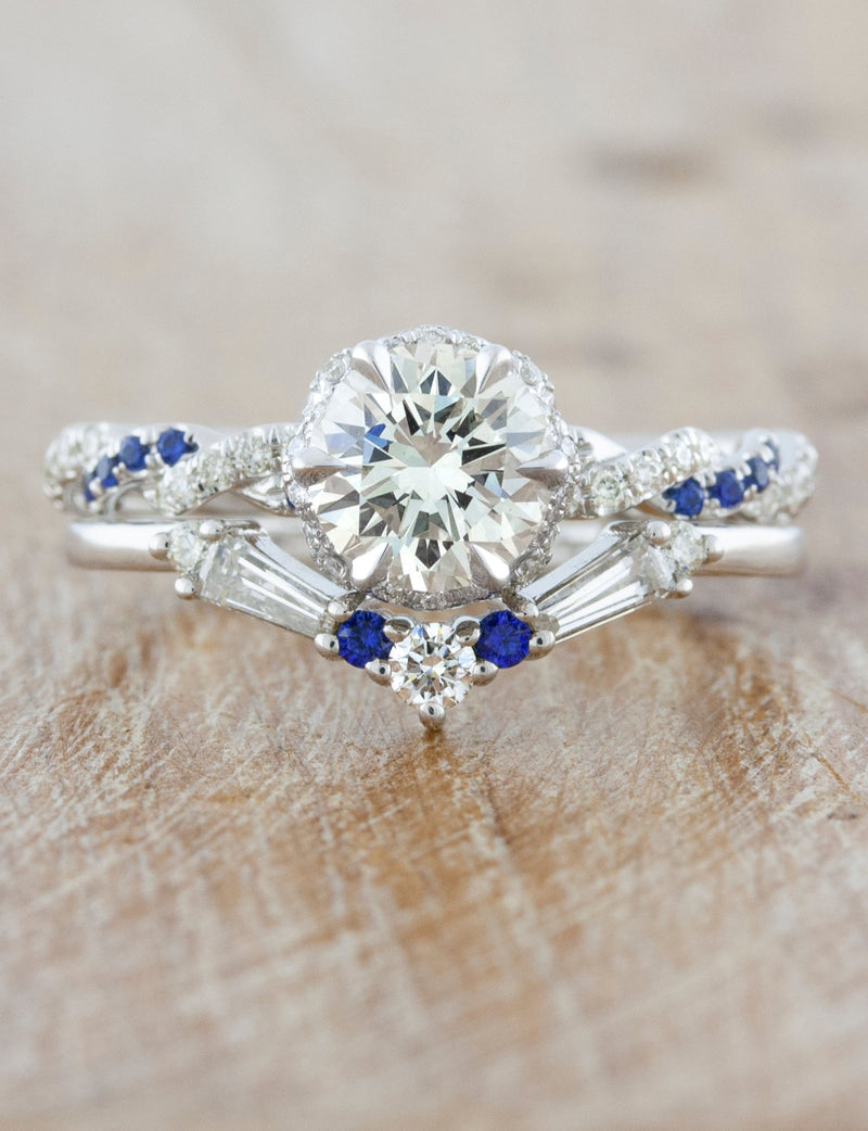 caption:Stacked with custom Constance engagement ring