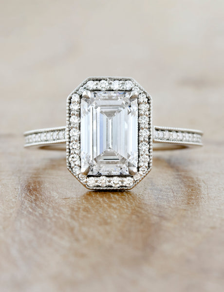 caption:Shown in platinum with a 2.3ct center diamond