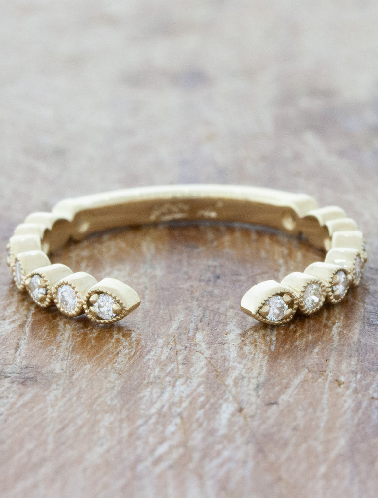 Esa: Vintage-Inspired Cuff Wedding Band with Milgrain Detailing | Ken ...
