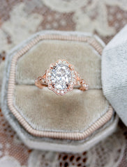 caption:Shown with 2 carat center diamond option in 14k rose gold