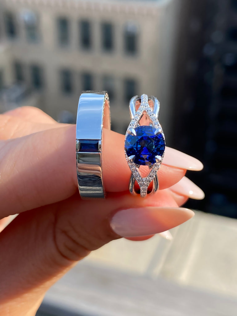 caption:customize with a 1.8ct sapphire